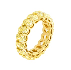 MV & Vanguard Eternity Band with Fancy Yellow Oval Diamonds 7.36ct