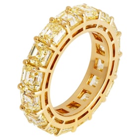 Eternity Band with Fancy Yellow Asschers Cut Diamonds