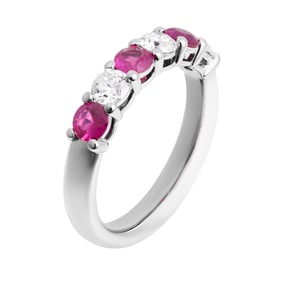 Demi Band with Diamonds & Rubies
