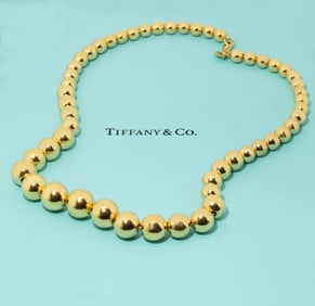 Original Tiffany 18k YG Graduated Bead necklace