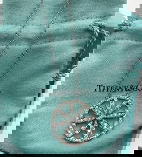 Authentic Platinum Tiffany & Co 26mm Circle Flower Pendant: Brand new. Unworn. Includes original Tiffany packaging
