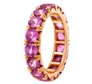 Eternity Band in 18K Rose Gold with Pink Sapphires