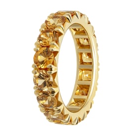 Eternity Band in 18K Yellow Gold with Yellow Sapphires
