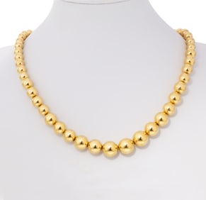 Original Tiffany 18k YG Graduated Bead necklace