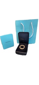 Tiffany & Co. 18k Rose Gold T Diamond Circle Pendant Necklace Large Size