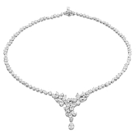 GIA Certified Lariat Cluster Necklace