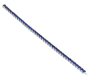 Tennis Bracelet with Blue Sapphires