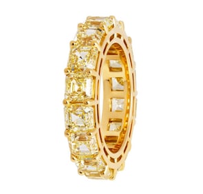 Eternity Band with Fancy Yellow Asschers Cut Diamonds