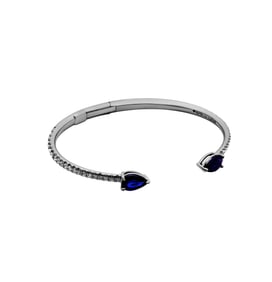 Open Cuff Bracelet with Diamonds & Sapphires
