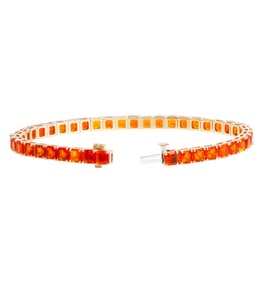 Tennis Bracelet with Mexican Fire Opals