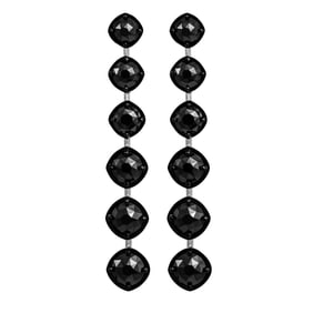 Drop Earrings with Black Diamonds