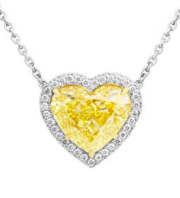 GIA Certified Pendant with 10.14ct Fancy Yellow Heart Shape
