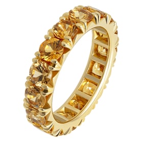 Eternity Band in 18K Yellow Gold with Yellow Sapphires