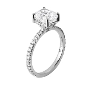 GIA Certified Engagement ring with 2.10ct D VS2 Cushion Diamond