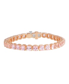 Tennis Bracelet with Cushion Cut Morganites