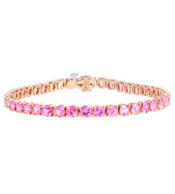 Tennis bracelet with Pink Sapphires
