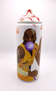 TedyZet - "POP CAN_ Kobe Bryant 2" Original painting sculpture on spray can, hand signed 7"x 3"x 3": This original 3D artwork, hand painted on emptry spray-paints can. Hand signed, Certificate of authenticity issued by the artist. Title: "POP CAN_ Kobe Bryant 2"; Year: 2023; Dimension: 7" x 2,7" x 2,