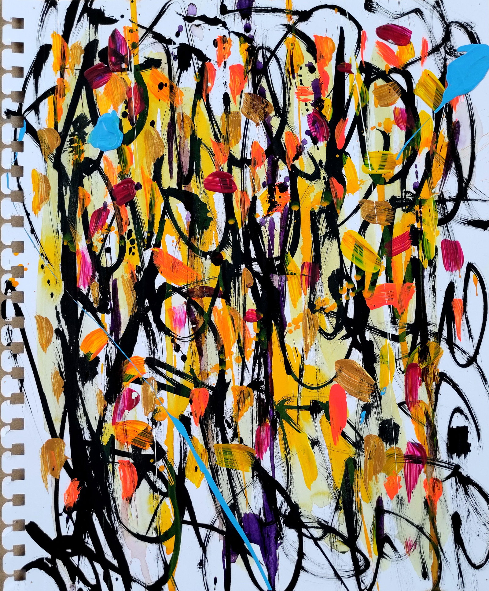 TedyZet - Signature discovery_ Page I, original urban abstract art painting, COA, 12"x10" (1 of 3)