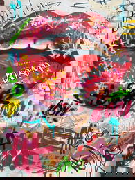 TedyZet - "Lips #3", Urban abstract street art painting, COA, 30"x 40"in