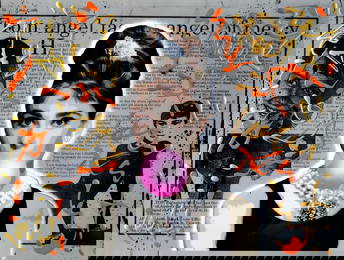 TedyZet - POP_Audrey Hepburn #1, original POP Art painting, COA; 16" x 12"