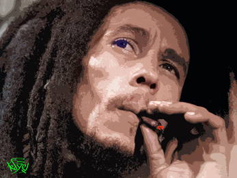 TedyZet - Bob Marley, digital painting, COA; 18" x 24"