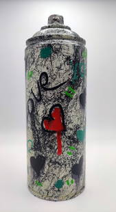 TedyZet - Sculpture/painting -CAN_ 91, COA; 7"x 3"x 3"in: This original 3D artwork is hand-painted on an empty spray-paint can. Title: CAN_ 91; Year: 2022; Hand signed; Artist: Tadas Zaicikas - TedyZet (b1974); Certificate of Authenticity issued by the