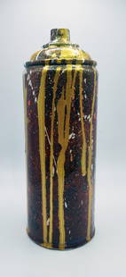 TedyZet - Sculpture/painting -CAN_Graffiti #9, COA; 7"x 3"x 3"in: This original 3D artwork is hand-painted on an empty spray-paint can. Title: CAN_Graffiti #9; Year: 2023; Hand signed; Artist: Tadas Zaicikas - TedyZet (b1974); Certificate of Authenticity issued by