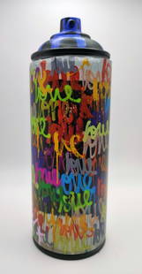 TedyZet - Sculpture/painting -CAN_Love is Power #3A, COA; 7"x 3"x 3"in: This original 3D artwork is hand-painted on an empty spray-paint can. Title: CAN_Love is Power #3A; Year: 2023; Hand signed; Artist: Tadas Zaicikas - TedyZet (b1974); Certificate of Authenticity