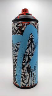 TedyZet - Sculpture/painting -CAN_Selfishness #2, COA; 7"x 3"x 3"in: This original 3D artwork is hand-painted on an empty spray-paint can. Title: CAN_Selfishness #2; Year: 2023; Hand signed; Artist: Tadas Zaicikas - TedyZet (b1974); Certificate of Authenticity issued