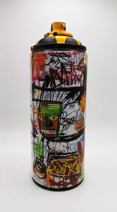 TedyZet - Sculpture/painting -CAN_Sexy Mask #1, COA; 7"x 3"x 3"in: This original 3D artwork is hand-painted on an empty spray-paint can. Title: CAN_Sexy Mask #1; Year: 2023; Hand signed; Artist: Tadas Zaicikas - TedyZet (b1974); Certificate of Authenticity issued by