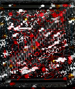 TedyZet - "20210924", Original abstract painting, COA, 15"x13"in: Original urban abstract - graffiti on canvas. Title: "20210924"; Year: 2021; Hand signed; Artist: Tadas Zaicikas - TedyZet (b1974); Certificate of Authenticity issue by the artist. Medium: Mixed media