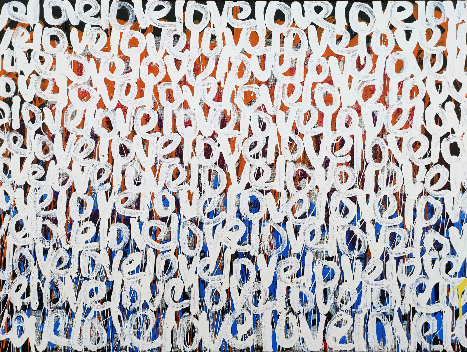 TedyZet -White love, Original urban abstract, COA, 32"x24" in (1 of 5)