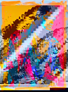 ElvisPresley_ King of POP Art – 18"x24" – TedyZet – Original painting: ElvisPresley_ King of POP Art 18 x 24 inches (approx. 46 x 61 cm)Mixed media: Canon ink, acrylic ink, spray paints, charcoal, glitter, markers on Canon 230GSM art paper.Signed by the artist on the fro