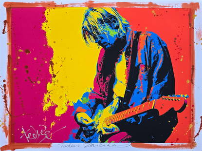 Kurt in Color #1 – 18"x24" – TedyZet – Original painting: Kurt in Color #118 x 24 inches (approx. 46 x 61 cm)Mixed media: Canon ink, acrylic ink, spray paints, charcoal, glitter, markers on Canon 230GSM art paper.Signed by the artist on the front and back.Ye