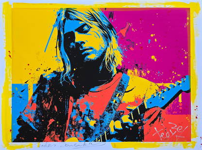Kurt in Color #2 – 18"x24" – TedyZet – Original painting: Kurt in Color #218 x 24 inches (approx. 46 x 61 cm)Mixed media: Canon ink, acrylic ink, spray paints, charcoal, glitter, markers on Canon 230GSM art paper.Signed by the artist on the front and back.Ye