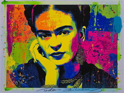 Viva Freda #1 – 18"x24" – TedyZet – Original painting: Viva Freda #118 x 24 inches (approx. 46 x 61 cm)Mixed media: Canon ink, acrylic ink, spray paints, charcoal, glitter, markers on Canon 230GSM art paper.Signed by the artist on the front and back.Year: