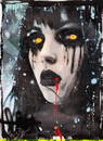 TedyZet –  Golden Eyes , Mixed Media on Paper, 18x24 in