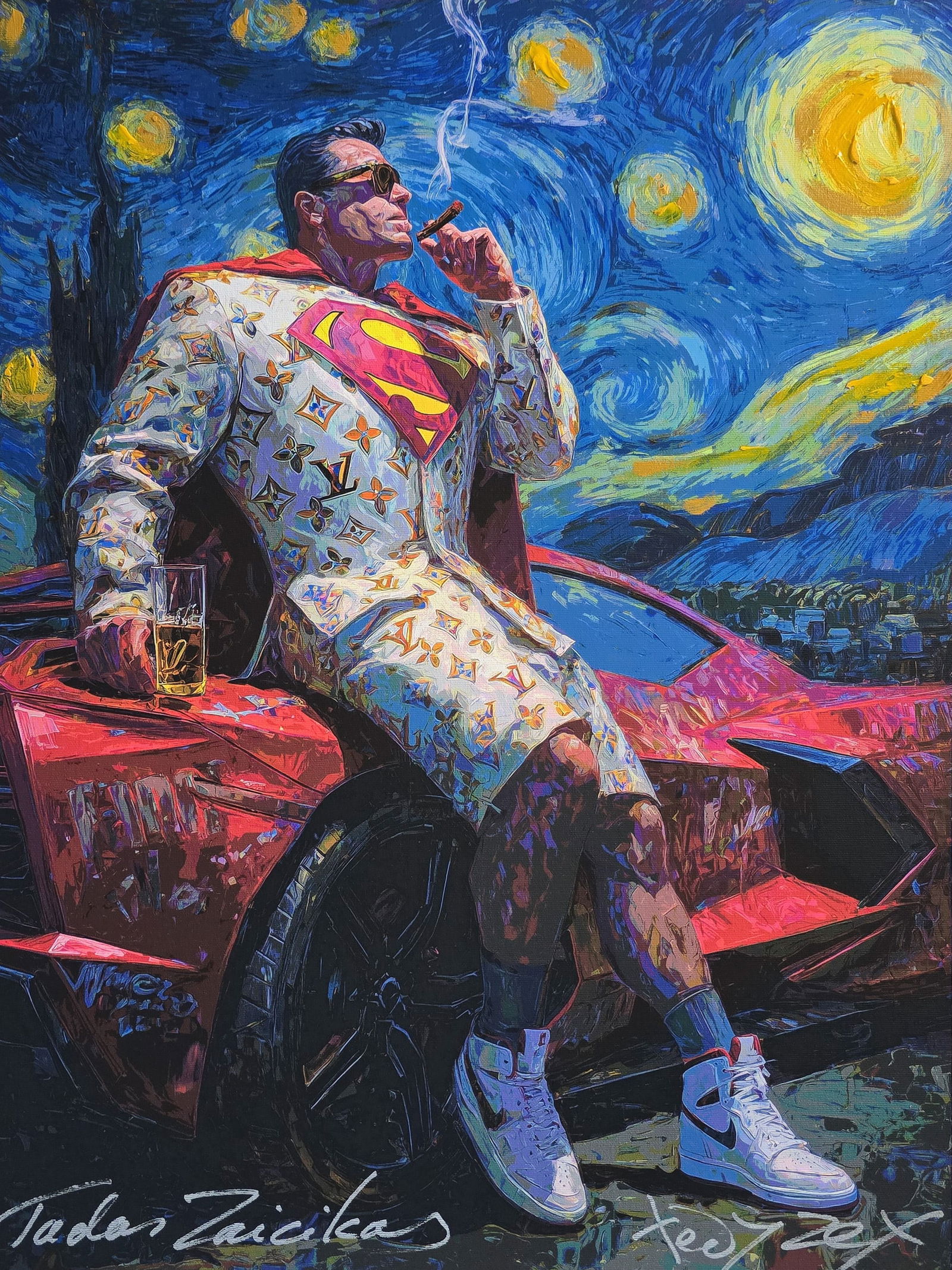 TedyZet – Superman's Off Duty , Mixed Media on Canvas, 18x24 in (1 of 8)