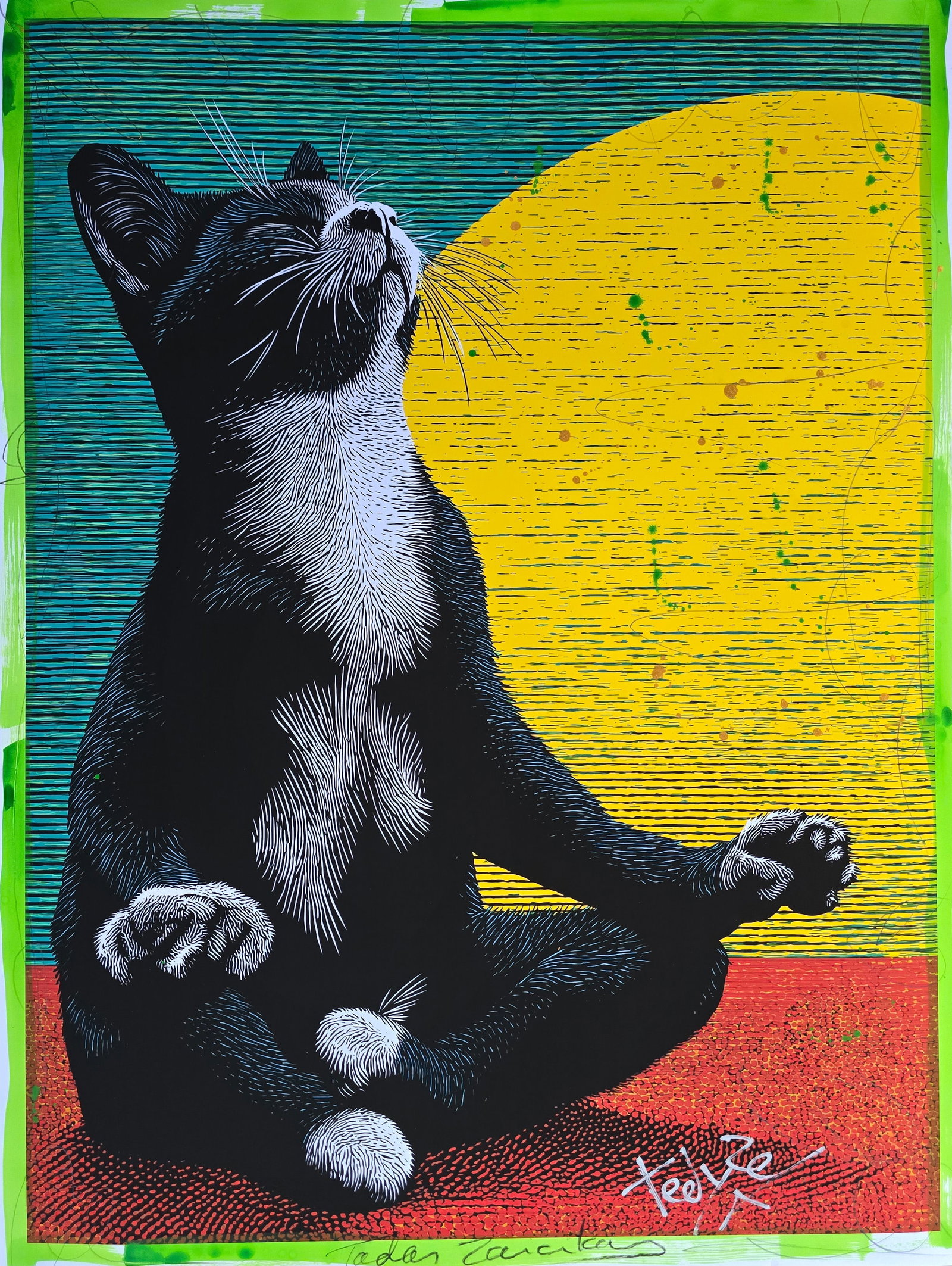 Purfectly Zen #A –18"x24" – TedyZet – Painting on paper (1 of 3)