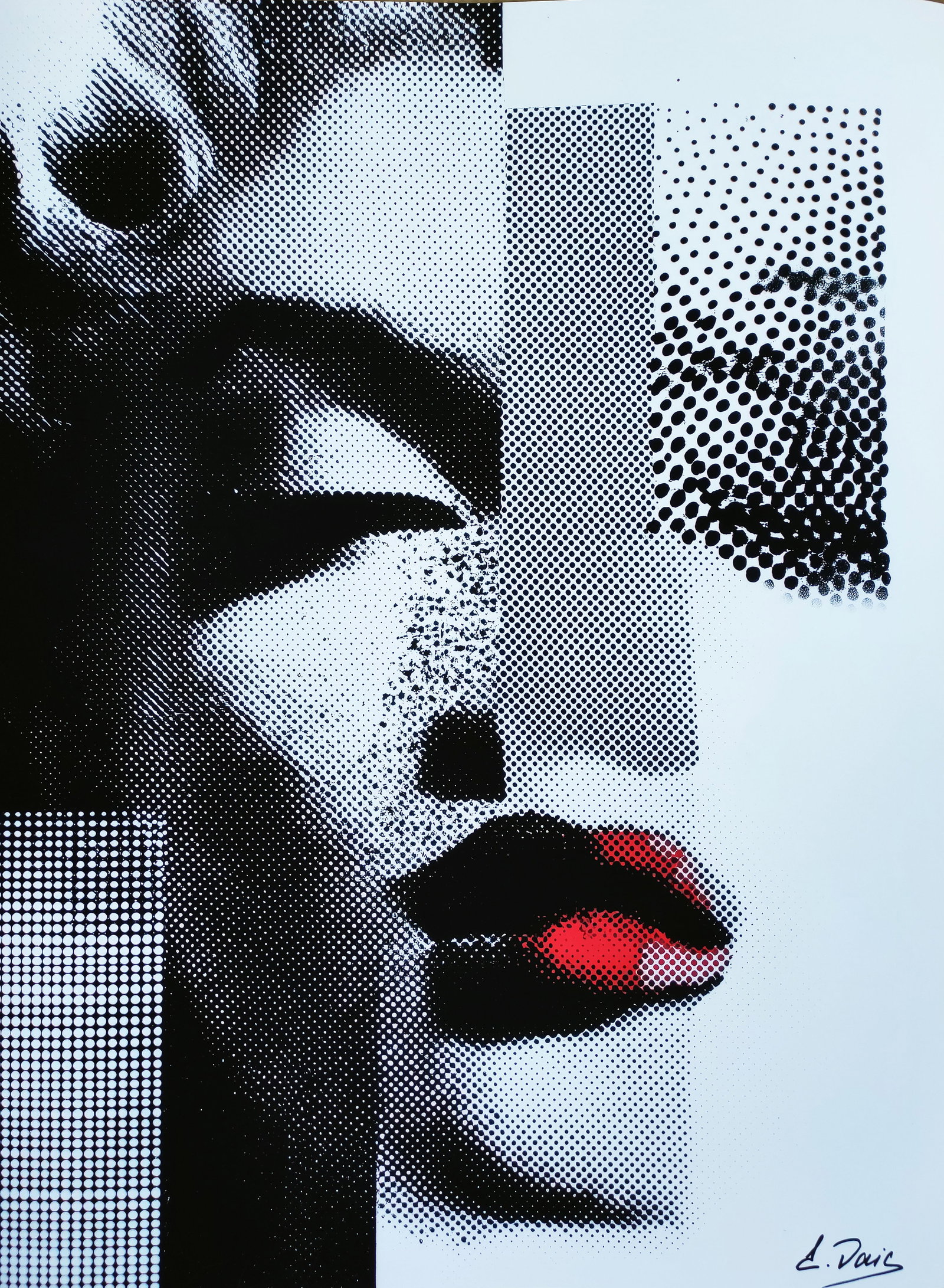 Elena Vaisman – "Halftone Halo 2", Painting on art paper, 18x24 in (45.7 × 61 cm) , 2025 (1 of 3)