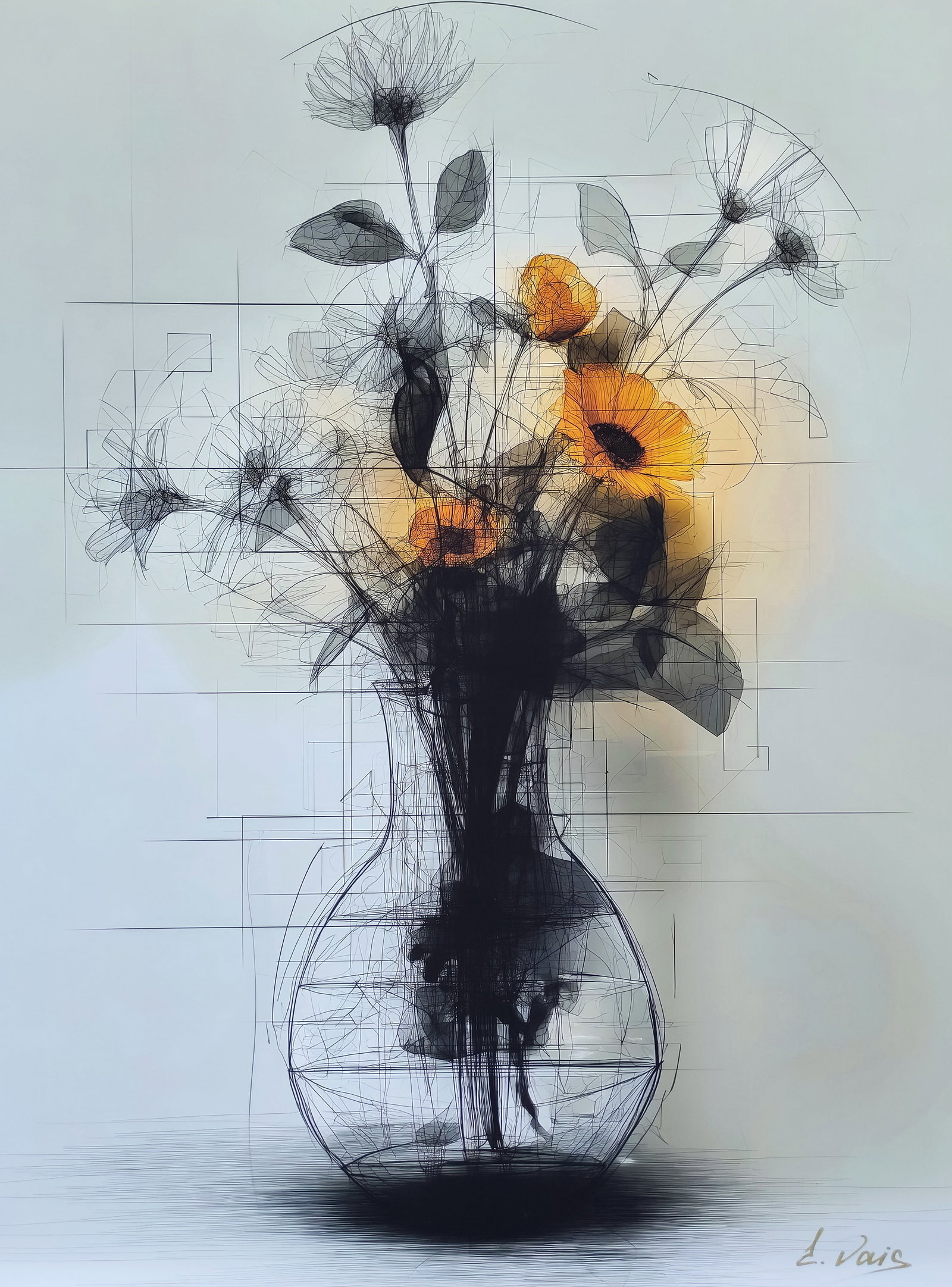 Elena Vaisman – "Inner Glow 2", Painting on art paper, 18x24 in (45.7 × 61 cm) , 2025 (1 of 3)