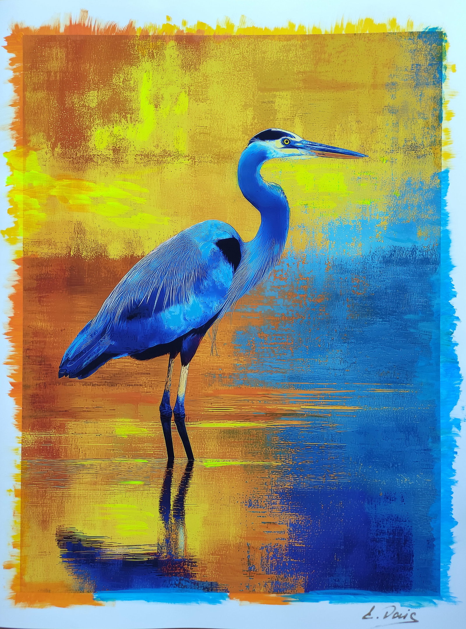 Elena Vaisman – "Sunset Serenity", Painting on art paper, 18x24 in (45.7 × 61 cm) , 2025: “Sunset Serenity” is an 18 × 24-inch (45.7 × 61 cm) piece on heavyweight art paper, signed and dated 2025 by Elena Vaisman on both front and back. Unframed and in pristine condition, it come