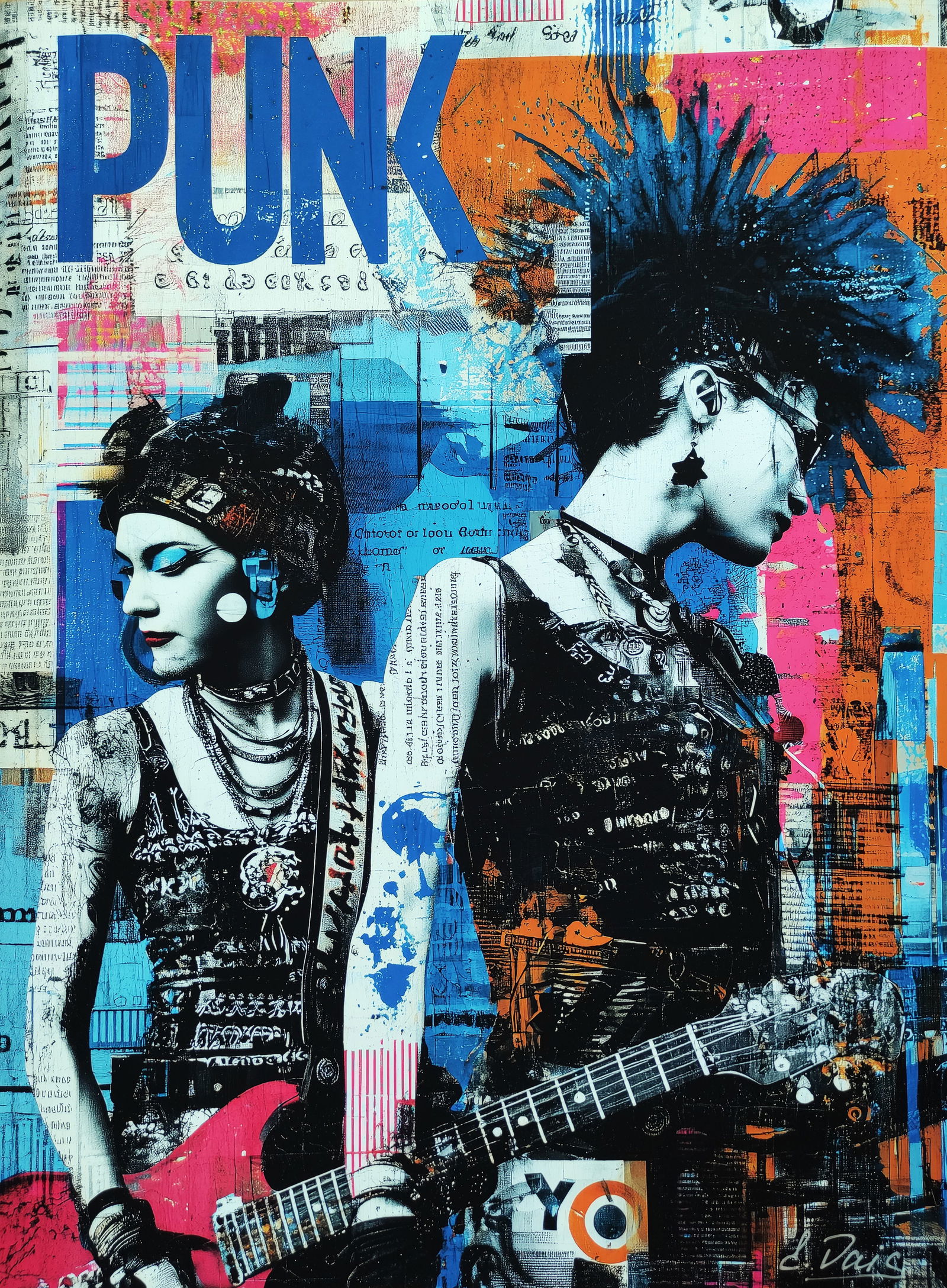 Elena Vaisman – "Liberty Strings 3", Painting on art paper, 18x24 in (45.7 × 61 cm) , 2025: “Liberty Strings 3” is an 18 × 24-inch (45.7 × 61 cm) piece on heavyweight art paper, signed and dated 2025 by Elena Vaisman on both front and back. Unframed and in pristine condition, it co