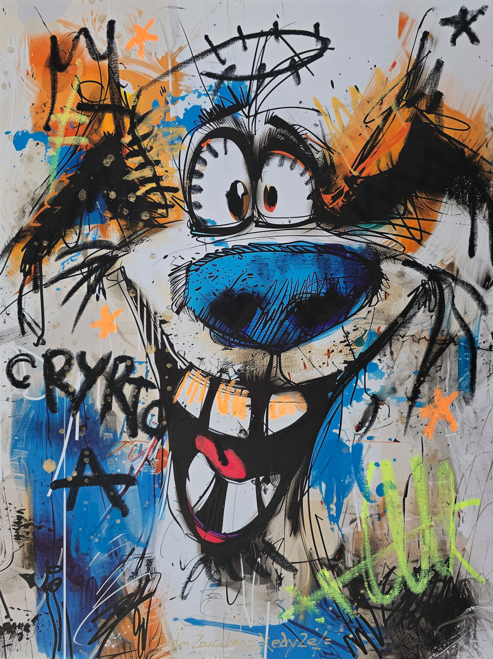 Electric Hero #2 – 18"x24" – TedyZet – Original Mixed Media on Canvas (1 of 3)