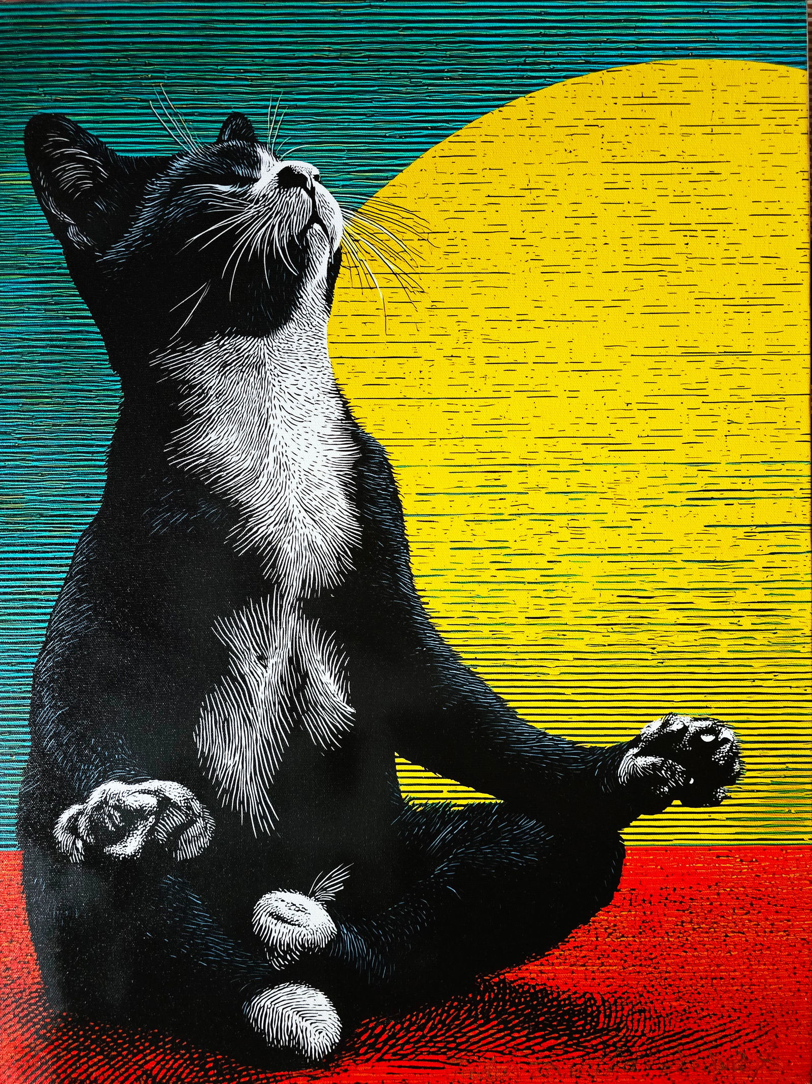 ZEN Whiskers #A1 – 18"x24" – TedyZet – Original Mixed Media on Canvas (1 of 3)