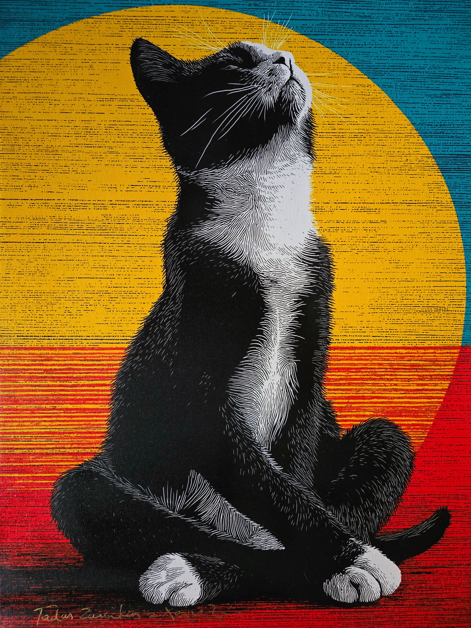 ZEN Whiskers #A3 – 18"x24" – TedyZet – Original Mixed Media on Canvas (1 of 3)