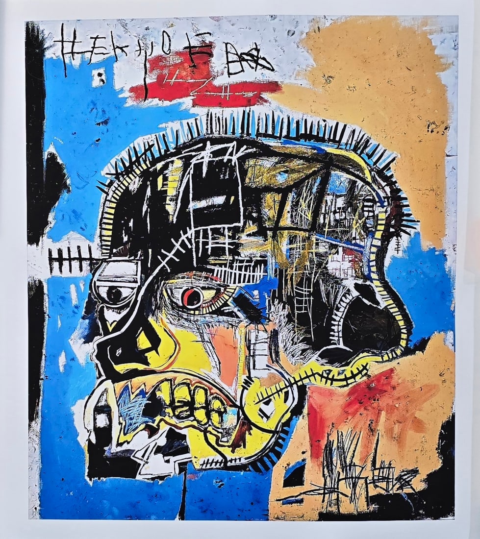 Jean-Michel Basquiat  - Untitled (Skull) 1981; 24"x24" in (1 of 3)