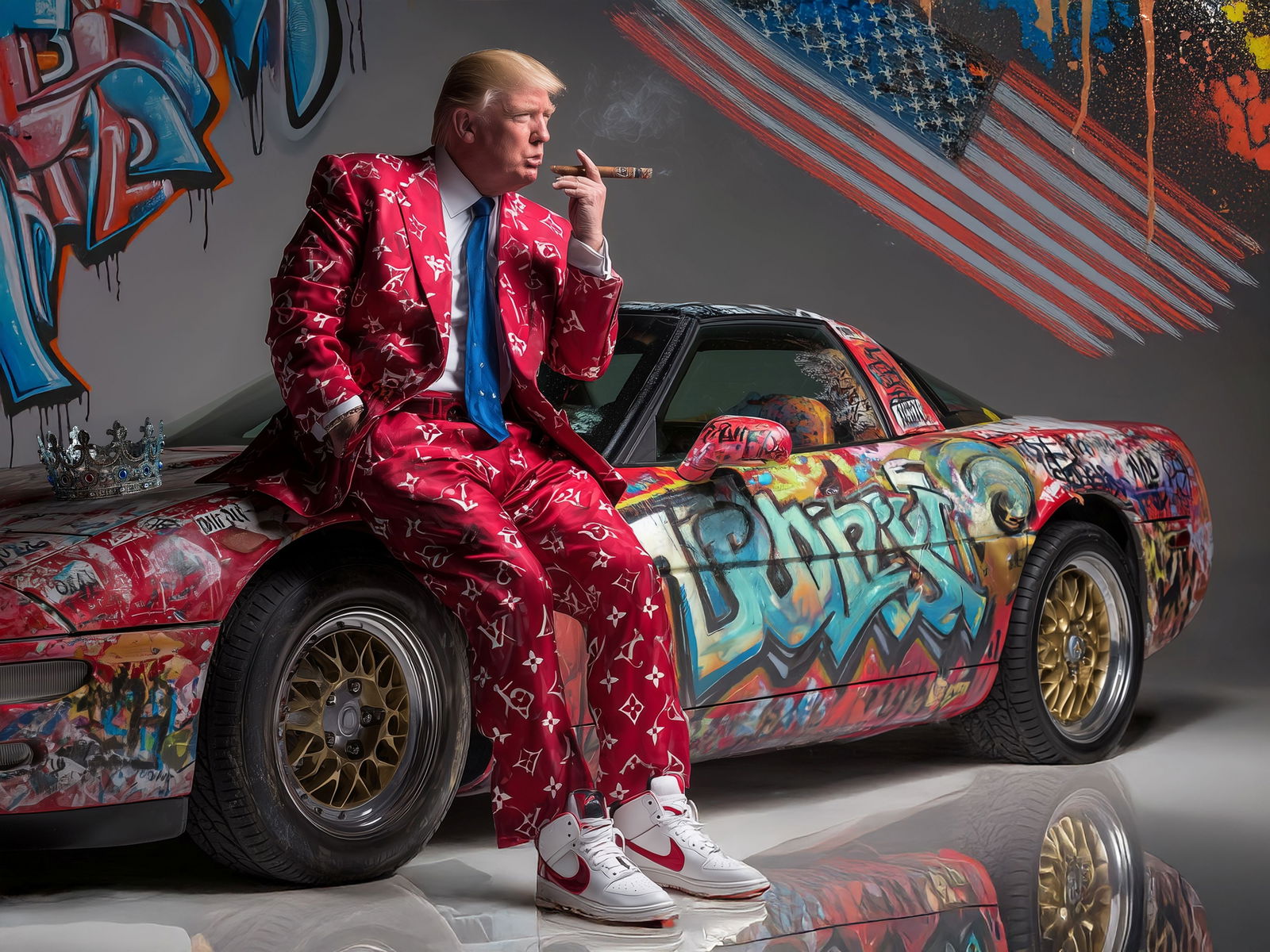 Chrome, Smoke and Ego – 18"x24" – TedyZet – Original mixed media work on paper (1 of 5)