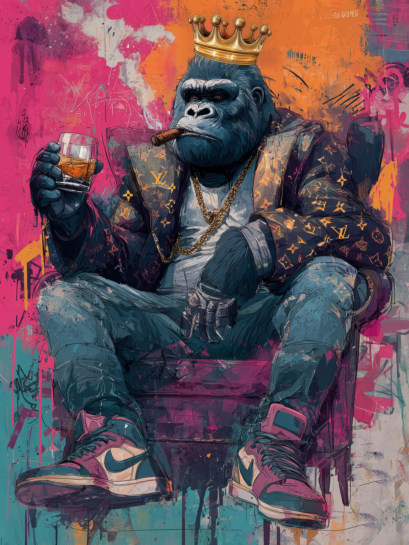 Cigar of the Crown – 18"x24" – TedyZet – Original mixed media work on paper (1 of 4)