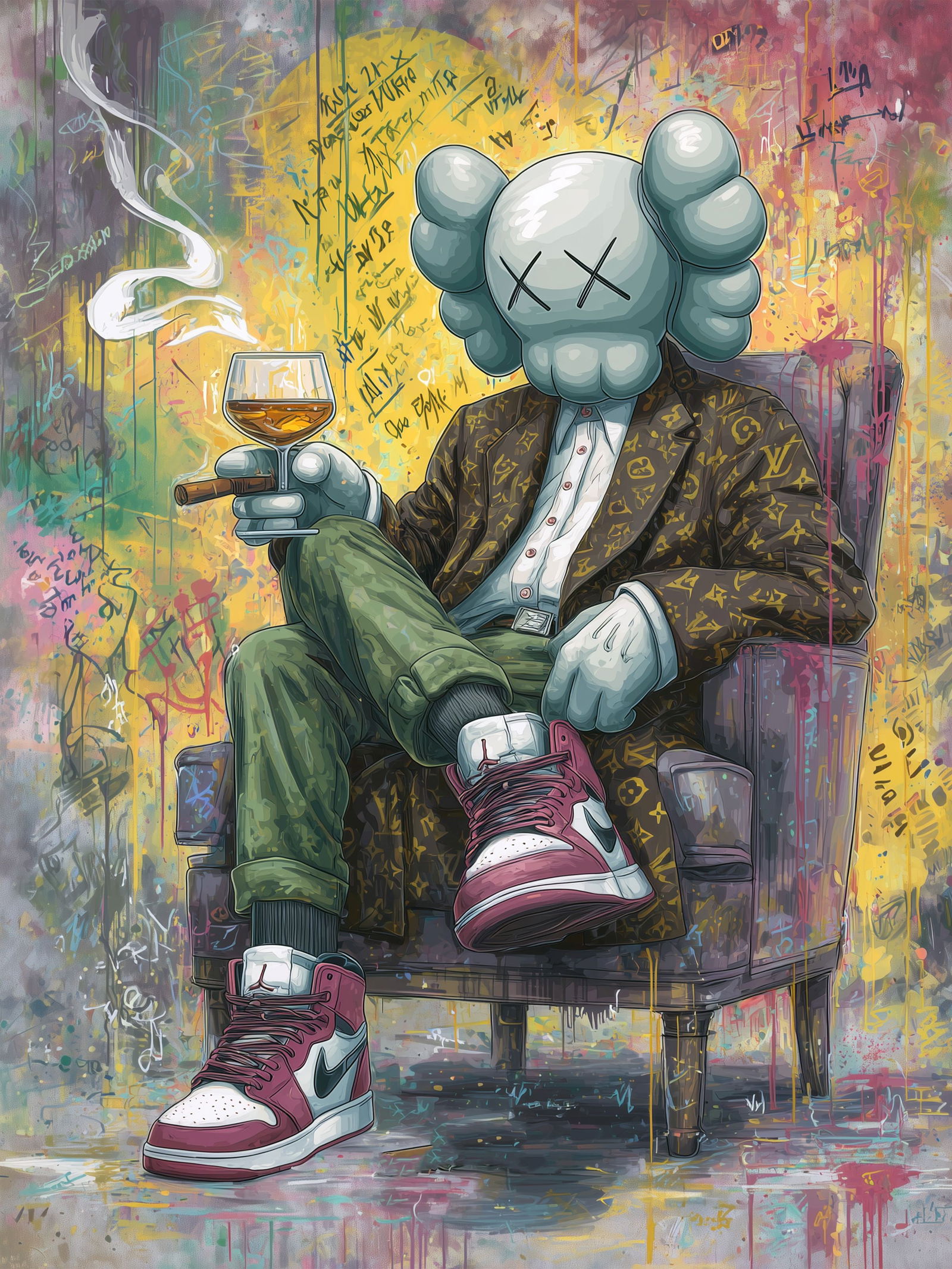 Kaws in Control – 18"x24" – TedyZet – Original mixed media work on paper (1 of 4)